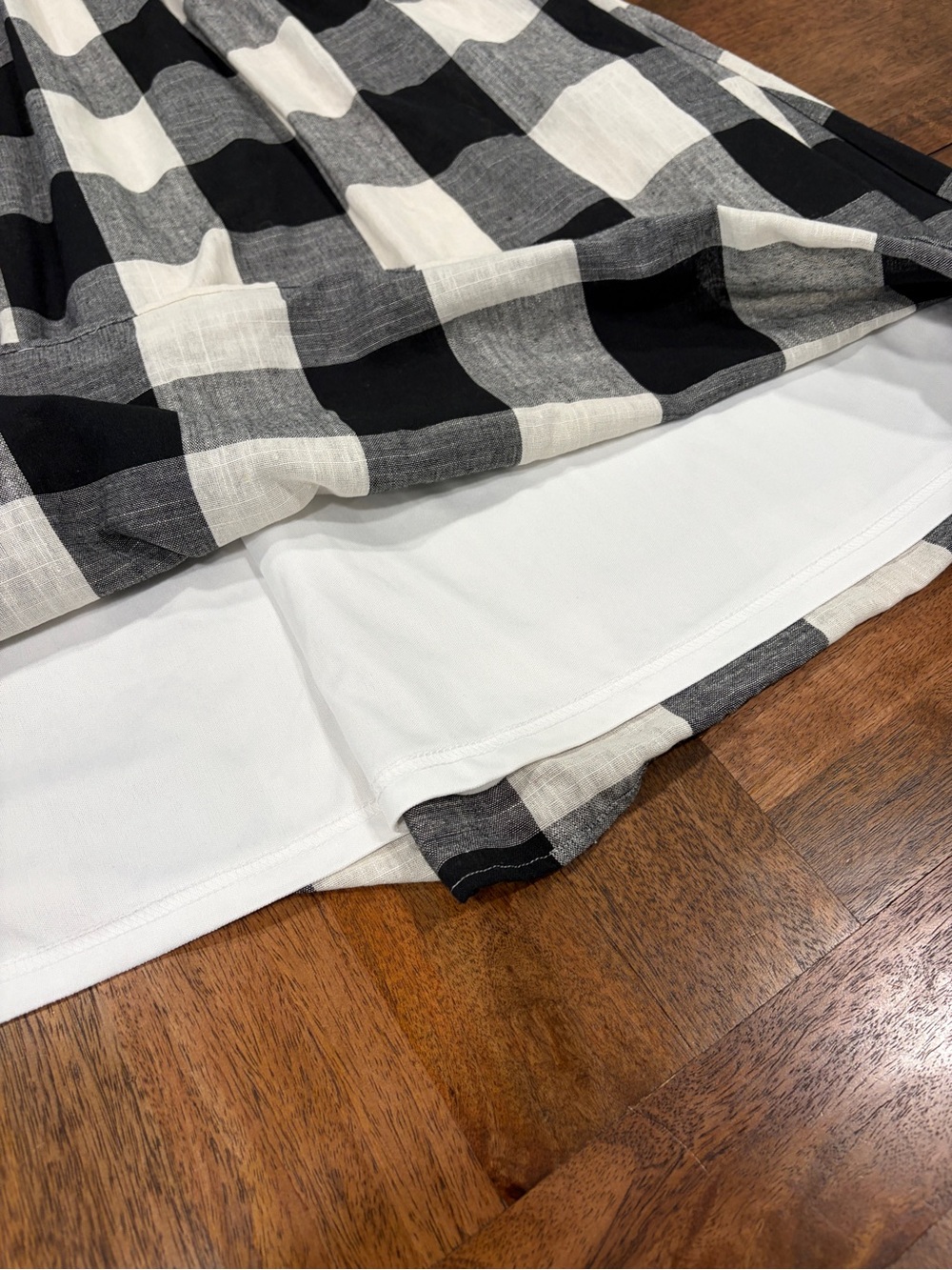 Roolee Black & White Gingham Check Short Sleeve Cotton Blend Midi Dress Size L - Picture 4 of 15